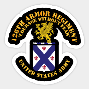 COA - 126th Armor Regiment Sticker